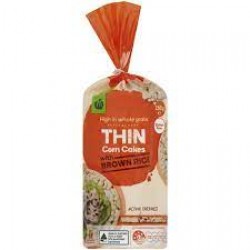 Woolworths Thin Brown Rice Corn Cakes 150g