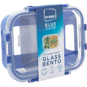 Smash 2 Compartment Glass Bento Box 1000ml