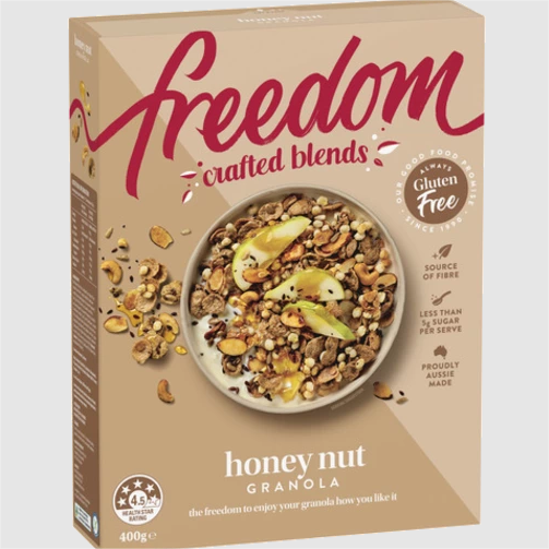 Freedom Crafted Blends Gluten Free Honey Nut Granola 400g 1 Freedom Crafted Blends Gluten Free Honey Nut Granola 400g